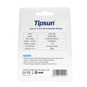 Pila <span class=keywords><strong>aa</strong></span> de iones de litio recargable por usb, nuevo diseño, 2300mwh, doble a, 1,5 v - Product Image 3