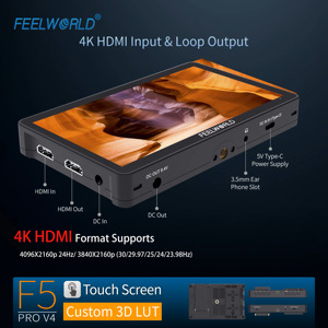 <span class=keywords><strong>Feelworld</strong></span> <span class=keywords><strong>F5</strong></span> <span class=keywords><strong>Pro</strong></span> <span class=keywords><strong>V4</strong></span>ทัชสกรีน6นิ้ว, มอนิเตอร์ฟิลด์กล้อง DSLR 3D LUT 4K HDMI I/o ขนาดเล็ก - Product Image 4