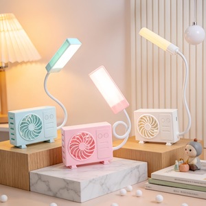 หลิงปัน ฟานโคมไฟตั้งโต๊ะ เครื่องปรับอากาศแบบพกพา รุ่นมีไฟ LED สำหรับนักเรียน ระบบทำความเย็นเท่านั้น พลาสติก ใช้พลังงานจาก USB - Product Image 4
