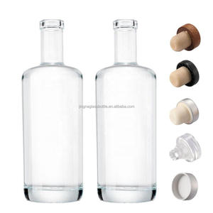 Glaseado Licor Botellas de vidrio 700ml 750ml Botella de vidrio vacía transparente para whisky Ron Tequila Vodka Witk Tapa de corcho - Product Image 4