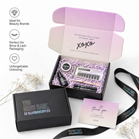 Boîtes d'expédition en papier ondulé pliables personnalisées avec logo noir et rose pour les petites entreprises avec logo