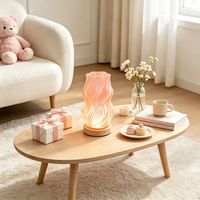 Lámpara de Noche LED de Diseño Japonés Moderno, Impresa en 3D con Forma de Ola, Base de Madera, Flexible, Simple, Ajustable, Regulable, Alimentada por USB