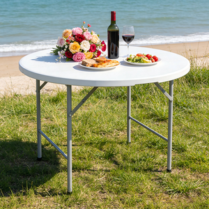 Tavolo Rotondo <span class=keywords><strong>da</strong></span> Esterno Resistente all'Acqua, Tavolo Pieghevole Rotondo per Eventi - Product Image 6