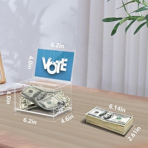 Caja de Donaciones Portátil Transparente y Ecológica con Cerradura y Soporte para Letreros, Caja Multiusos para San Valentín, Votaciones, Sorteos, y Almacenamiento Seguro de Dinero en Efectivo - Product Image 2