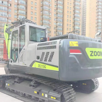 Excavatrice sur chenilles ZE215G pour travaux ferroviaires/routiers, capacité de la benne de 1,1 m³, hydraulique Kawasaki, boîte de vitesses Cummins B7