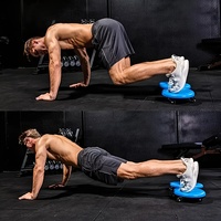 Planche d'entraînement à roulettes pour le renforcement du tronc avec rouleaux et poignées, entraîneur musculaire silencieux pour tout le corps en PP et acier inoxydable