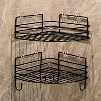Ventes chaudes, étagère d'angle en fer de luxe léger, à utiliser pour la salle de bain, étagère murale, support de rangement, sans perçage