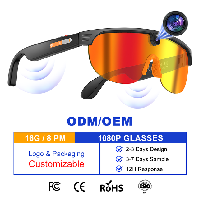 Hot Sale AI Smart Glasses for 8MP Video Camera Sunglasses Wi-Fi Transfer Audio Record AI SmartGlasses with Camera