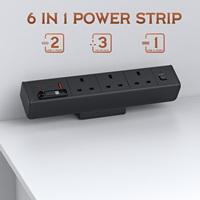 Protection contre les surtensions à fixer sur le bureau, station de charge rapide industrielle pour hôpital, câble USB-C rétractable, NFC, 10A, 3 prises, bord de bureau