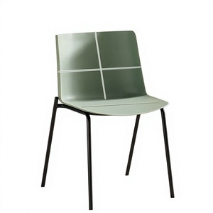 Silla Nórdica <span class=keywords><strong>de</strong></span> Plástico Apilable con Respaldo Ergonómico Minimalista Reforzado con Nervaduras Cruzadas, <span class=keywords><strong>de</strong></span> Polipropileno, para Cocina, Isla, Oficina en Casa y Estudio - Product Image 1