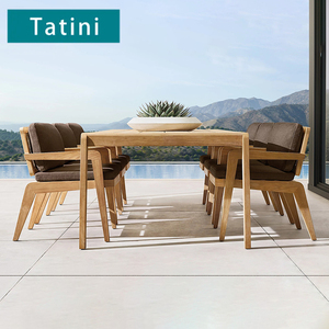 Ngoài trời bàn ghế Patio biệt thự Patio cao cấp đồ nội thất bằng gỗ khách sạn khu nghỉ mát Nhà hàng không thấm nước bàn gỗ tếch - Product Image 1