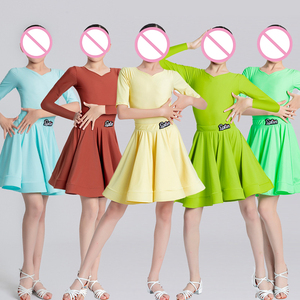 Vestido de manga corta para tutú de niña, con falda leotardo, vestido de baile latino de Ballet - Product Image 1