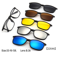 Nuevo polarizadas marcos ópticos TR90 marco colorido de moda clip en gafas de sol, gafas de sol