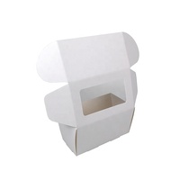 Scatola Pieghevole in Carta Bianca con Finestra Trasparente per Dolci Personalizzati, Fudge, Biscotti e Ciambelle