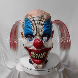 Máscara de látex de payaso de Halloween con nariz roja, sonriente y aterrador, accesorio de fiesta, tocado de mascarada, estilo peculiar, material de emulsión - Product Image 1