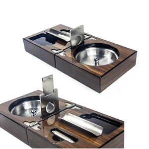 Ciseaux à cigares pliables portables en bois grainé, boîte à cigares de luxe, accessoires pour cigares, boîte à cigares, boîte à cigares - Product Image 3