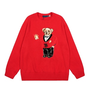 Maglione Invernale Vintage da Donna Ralph Lauren con <span class=keywords><strong>Orsetto</strong></span>, Lavorato a Mano in Puro Cotone, Stile Anime Cartoon - Product Image 1