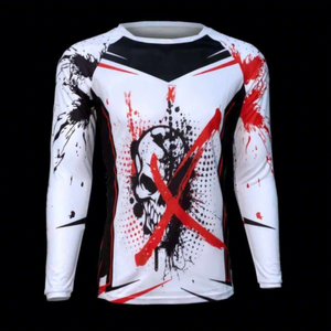 Maillot de moto rouge à manches longues respirant en % polyester avec impression par transfert thermique pour motocross - Product Image 3