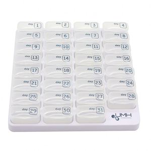 Organisateur de médicaments portable 31 jours avec compartiments escamotables pour pilules et vitamines - Product Image 2