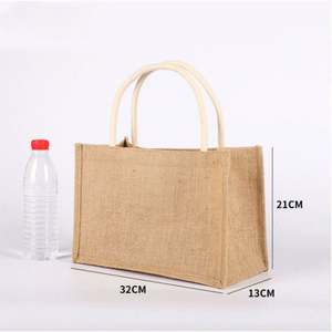 Sac de shopping en toile de jute naturelle pliable réutilisable écologique imprimé avec un logo personnalisé bon marché - Product Image 6