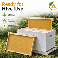 Langstroth 10-teiliges Montiertes Bienenstock-Rahmen-Set aus Naturkieferholz mit Vorwachs-Honigwaben, Einsatzbereite Imkereiausrüstung