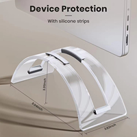 Support vertical pour ordinateur portable en acrylique poli sur mesure, organisateur gain de place, station d'accueil invisible pour MacBook, présentoir de bureau pour ordinateur portable