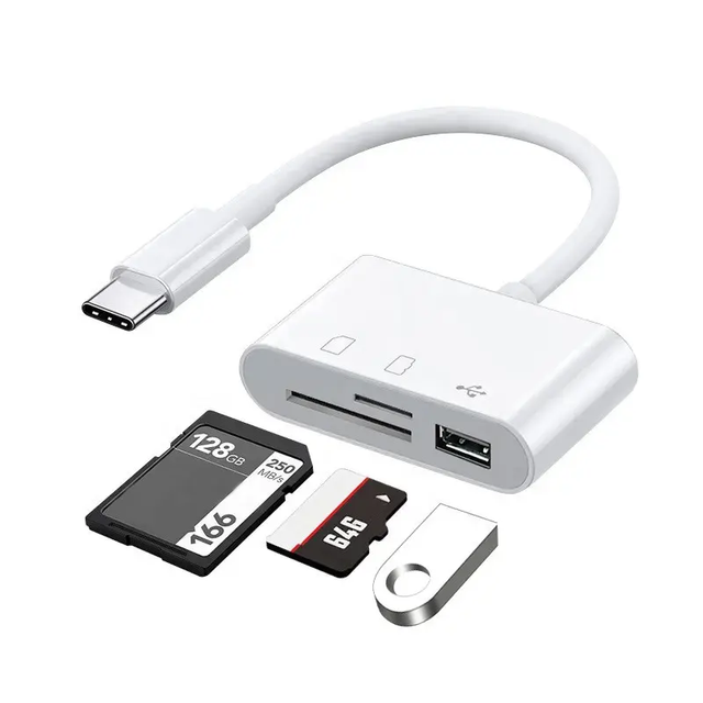Cheap Wholesale Type C Adapter USB TF SD Card Reader USB-C Memory Card Adapter Memory Mobile Phone Internal Card Readers