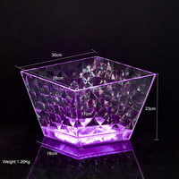 Secchiello per Ghiaccio LED Moderno con Logo Personalizzato, 9L, Design Quadrato in Acrilico Trasparente, Illuminazione RGB, Materiale Sostenibile per Campeggio