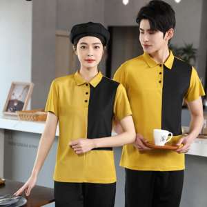 Uniforme de Camarero para Hotel y Restaurante, Diseño Nuevo de Verano 2024, Logotipo Personalizado, Unisex, Bordado, Poliéster/Algodón, Parte Superior + Pantalones - Product Image 6