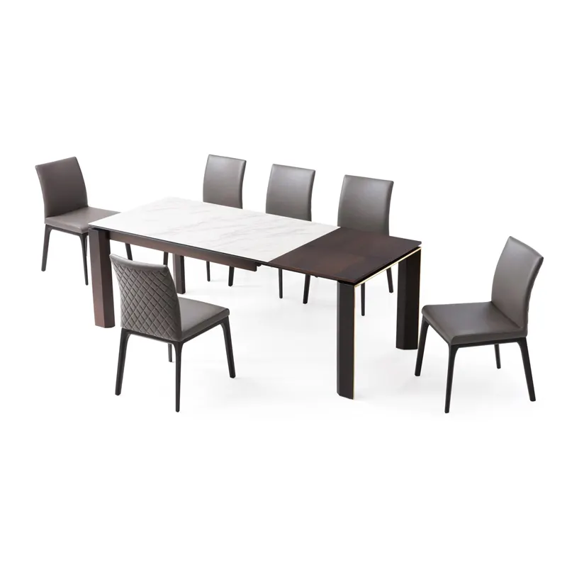 Table Pliante Esstisch Plegable Juegos Mesas De Comedor Home Furniture Wood Marble Folding Extendable Dining Table Set