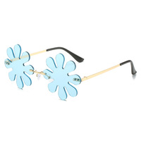 Rose miroir nuances sans monture mode femme sans cadre métal fleur en forme 2022 vente chaude prix raisonnable lunettes de soleil couleur