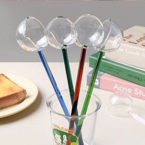 Cuillère en verre borosilicate à long manche, transparente et colorée, pour assaisonnements et miel, idéale pour les fêtes - Product Image 3