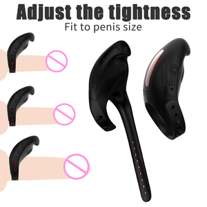 Stay Hard Cock Ring Prazer Vibrando Estimulação Múltipla <span class=keywords><strong>Sex</strong></span> Toys Anéis vibratórios Casal <span class=keywords><strong>Sex</strong></span> Toys Anéis penis para homens - Product Image 4
