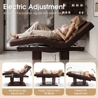 Table de massage électrique à 4 moteurs, couleur personnalisée, base en bois, inclinable et réglable, pour salon de beauté, spa, clinique