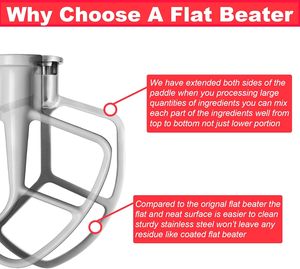 Pièces d'accessoires pour batteur mélangeur personnalisé, batteur plat en acier inoxydable pour mélangeurs <span class=keywords><strong>Kitchenaid</strong></span> à tête inclinable de 4,5 à 5 pintes - Product Image 4