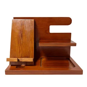 Многофункциональный пользовательский ночник-органайзер под заказ деревянная док-станция Настольный органайзер с держателем для ключей, бумажником и органайзером для часов