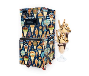 Brenu fabrica la máquina automática comercial de helados de servicio suave con encimera de congelador de 3 sabores - Product Image 1