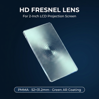 Lentille Fresnel en acrylique PMMA 52*31mm F50-F210mm, revêtement anti-reflet, lentille optique grossissante pour projecteur de 2 pouces