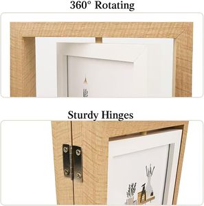 Picture <strong>Frame</strong> Rotating Double Sided Display for Desk and Tabletop Wooden Floating <strong>Photo</strong> <strong>Frame</strong> Picture <strong>Frames</strong> for Home and Office - Product Image 5