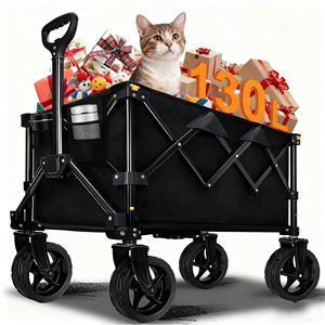 Тележка-вагончик складная регулируемая из легированной стали 130 л/150 л, четырехколесная, с бесшумными универсальными колесами, для промышленного использования и покупок - Product Image 2