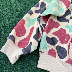 Custom High Quality Camo Print Double <b>Zip</b> Drop Shoulder Digital Print Boxy Hoodie For Men - Product Image 6