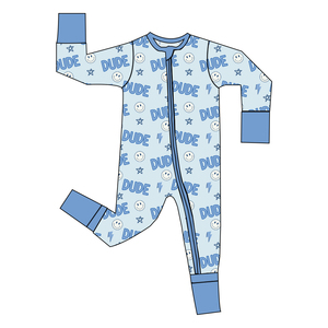 Vêtements pour bébés en bambou en gros, pyjamas pour enfants joyeux et originaux en bambou, pyjama à fermeture éclair bidirectionnelle à manches longues, pyjama en bambou pour bébé - Product Image 3