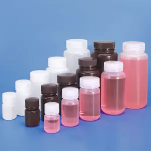 Capsule de pilules en plastique, emballage de médicaments, bouteille d'eau à large bouche, flacon d'échantillon résistant aux hautes températures, 5-1000Ml