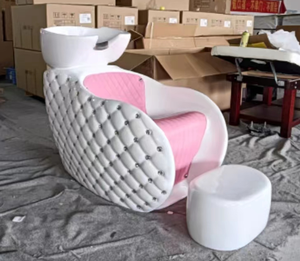 Conjunto <span class=keywords><strong>de</strong></span> <span class=keywords><strong>Lavacabezas</strong></span> y Silla Tipo Semi-Reclinable para Salón <span class=keywords><strong>de</strong></span> Belleza, Baño y Uso en Hoteles, Diseño Contemporáneo Impermeable y Ecológico - Product Image 5