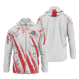 Veste de football d'entraînement coupe-vent intégrale personnalisable avec capuche pour équipes sportives et clubs - Product Image 2