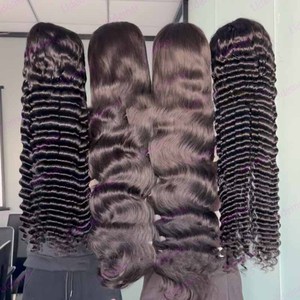 Parrucche all'ingrosso di <span class=keywords><strong>capelli</strong></span> indiani grezzi, parrucche di <span class=keywords><strong>capelli</strong></span> umani vietnamiti con cuticole allineate, parrucche frontali in pizzo HD 13x6 per donne nere - Product Image 5