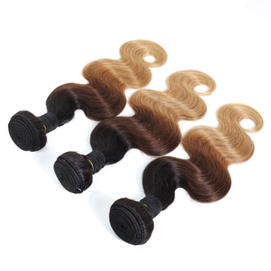 批发Ombre人发编织束人发束生印度人头马头发Whosale T1B/#4/#27 Ombre彩色体波RUBE - Product Image 3