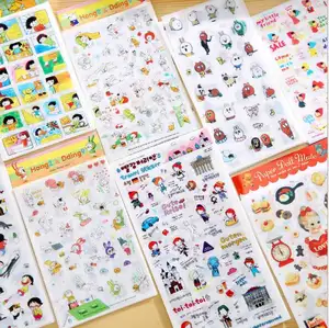 19 estilos de PVC y papel pegatinas de papel personalizado de la etiqueta engomada para los niños DIY recortes de diario foto álbumes teléfono