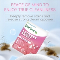 Feuilles de lessive biodégradables et écologiques Barline |   Parfum de lavande hypoallergénique |   Élimination des taches |   Faible mousse |   5%-15% Actif