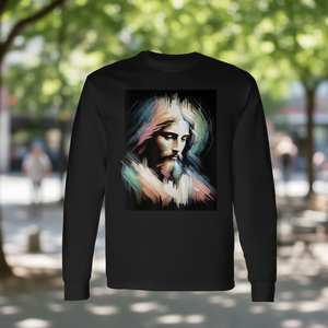 Abstract <b>Jesus</b> Inspirational Brushstroke Art Long Sleeve T-<b>Shirt</b> - Product Image 3